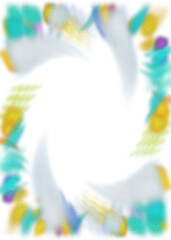 An abstract transparent psychedelic burst vignette design element overlay.