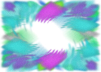An abstract transparent psychedelic burst vignette design element overlay.