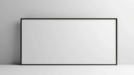 Obraz premium Blank rectangle, black frame, white background.