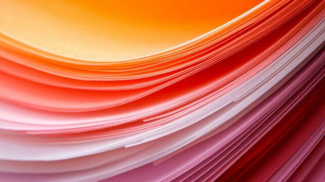 A stack of red, orange, and pink papers stacked on top of each other