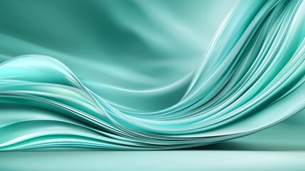 Fototapeta premium A blue and green abstract background with wavy lines