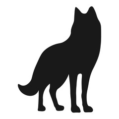 Wolf silhouette isolated on white background. 2