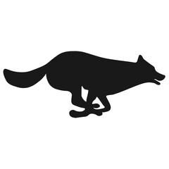 Wolf silhouette isolated on white background. 4