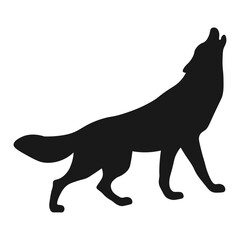 Wolf silhouette isolated on white background. 9