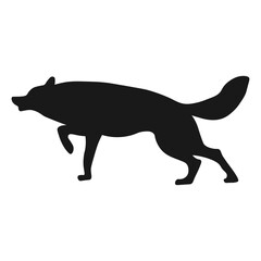 Wolf silhouette isolated on white background. 14