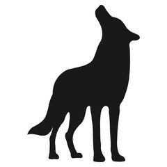 Wolf silhouette isolated on white background. 15
