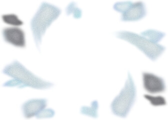 An abstract transparent psychedelic burst vignette design element overlay.