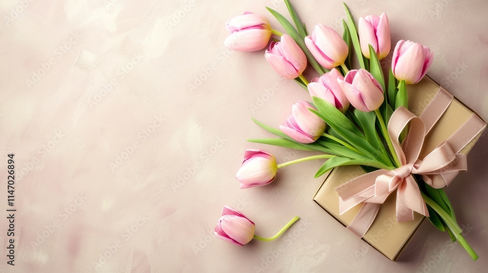 Poster clean and elegant mother's day composition with space for custom text