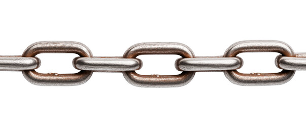 close up of chain isolated on white, png