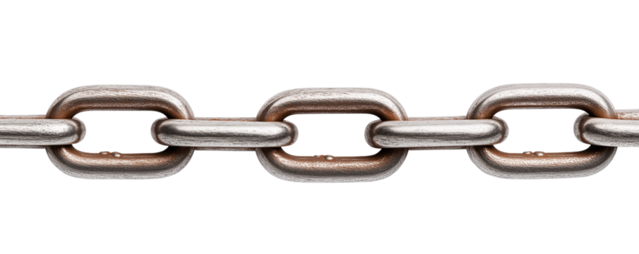 close up of chain isolated on white, png