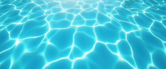 Sunlight dances on the surface of clear blue water, casting shimmering patterns down below that ripple gently. Serene aquatic scene makes an ideal relaxation and reflection background