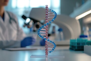 DNA structure displayed prominently, symbolizing genetic researc