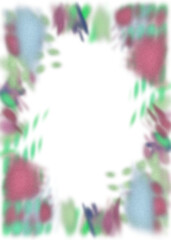 An abstract transparent psychedelic burst vignette design element overlay.