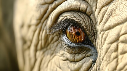Intricate details of an elephant's eye reveal deep emotions and