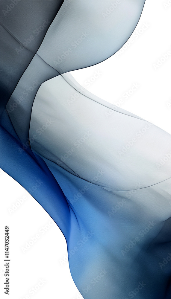 Poster flowing curves create a serene abstract composition. generative ai