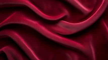 Fototapeta premium Deep Crimson Fabric Draped in Elegant Folds