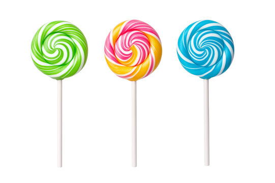 colorful lollipop isolated on white background - Powered by Adobe