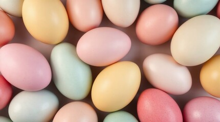 Pastel-Colored Easter Eggs Background