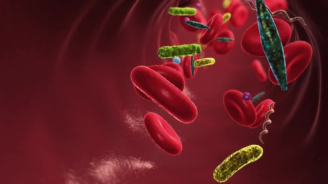 Bacteria in Vessel Red Blood Cells