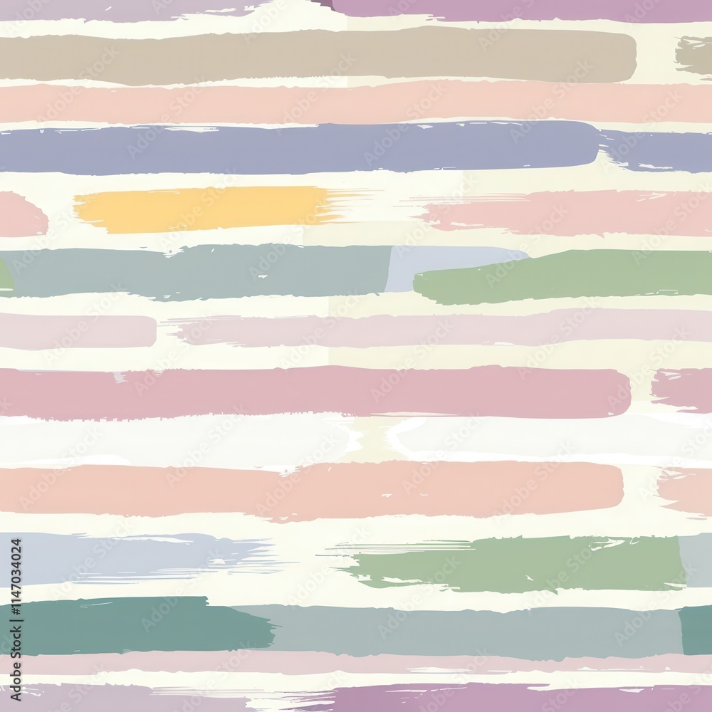 Poster Colorful abstract brushstroke pattern in soft pastel shades creating a lively artistic backdrop for design projects. Generative AI