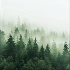 Minimalistic lines of lush forest.