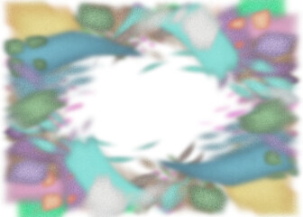 Fototapeta premium An abstract transparent psychedelic burst vignette design element overlay.