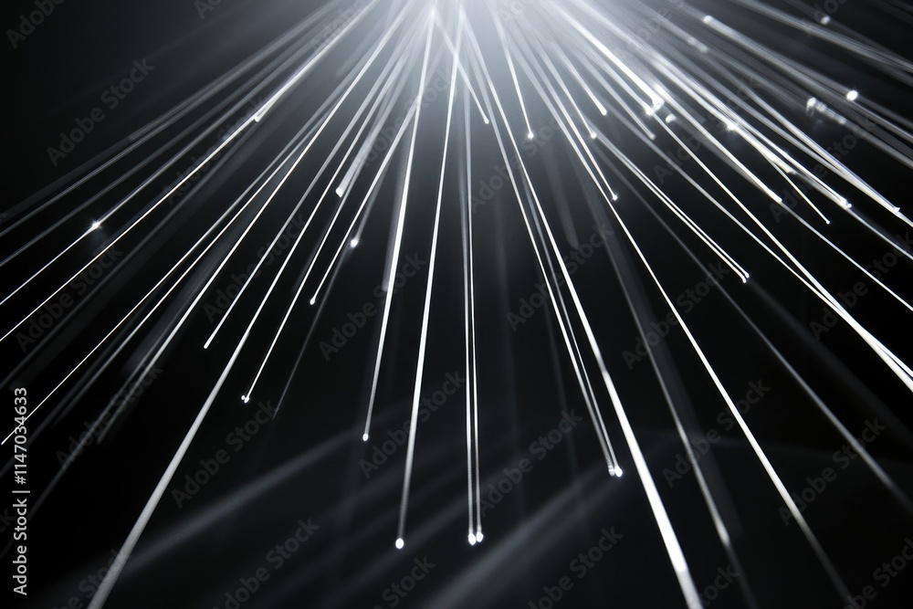 Aufkleber converging white lines of light radiate outwards, creating a dynamic and abstract visual.