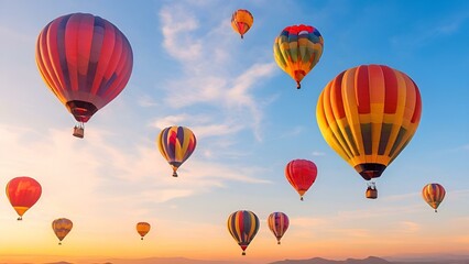 Obraz premium Group of Hot Air Balloons in the Sky