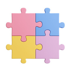 Obraz premium colored puzzle pieces on white