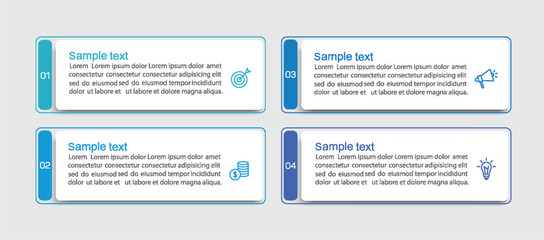 Business infographic design template with 4 options, steps or processes. Can be used for workflow layout, diagram, annual report, web design	