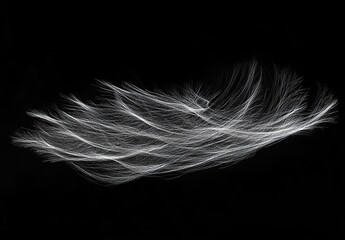 Naklejka premium Dandelion seeds floating in the wind against a black background, close-up