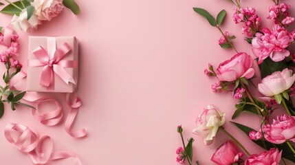 Fototapeta premium Copy space on a Mother's Day banner for announcing sales or discounts