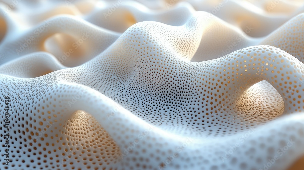 Aufkleber abstract wavy structure with a porous texture, creating a sense of depth and fluidity.