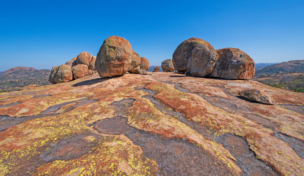 Distinctive Granite Boulders on a Barren Mountain Top