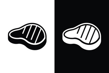 Steak icon vector on White Background ,Vector Art Illustration on white background.