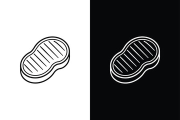 Steak icon vector on White Background ,Vector Art Illustration on white background.