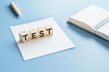 Test text on wood cube