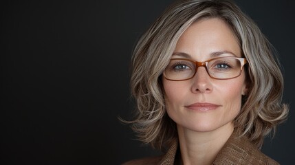 Fototapeta premium Confident woman with glasses looking at camera.