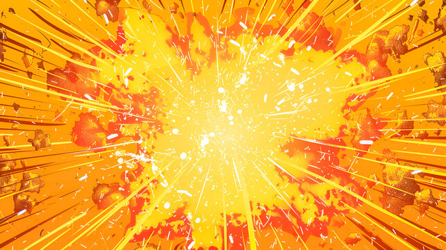Background with fireworks explosion, comic book style