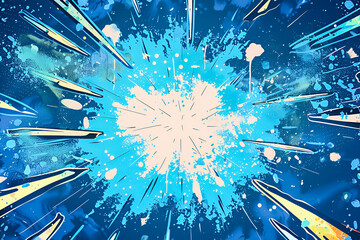 Background with fireworks explosion, comic book style