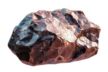 Obraz premium Nugget of copper it is isolated on a white background