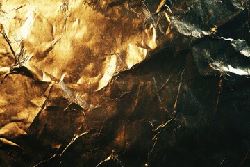 Shiny wrinkled gold foil texture. Scratched metal background.  metal