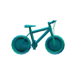 bicycle low poly 3D icon on transparent background minimalist design