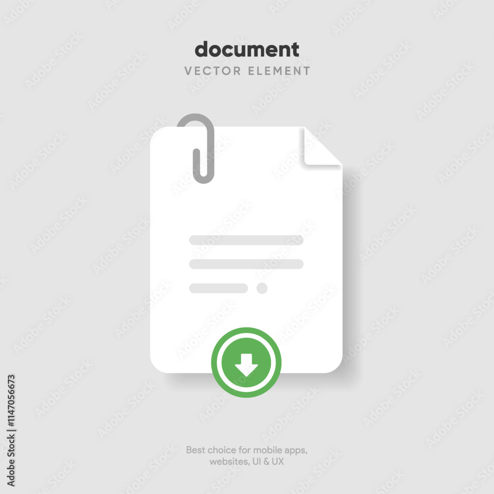 Leinwandbilder 3d download icon button. Folder icon. Upload icon. Down arrow bottom side symbol. Click here button. Save cloud icon push button for UI UX, website, mobile application.
