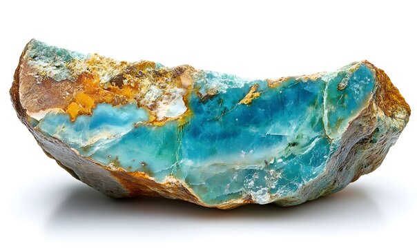 Raw chrysoprase piece, aqua and earthy tones.