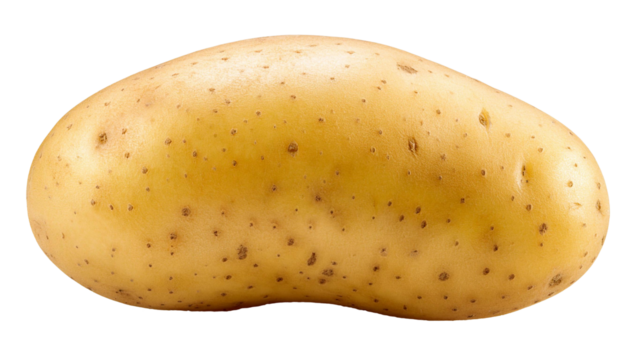 Fresh raw potato vegetable with skin isolated on transparent background