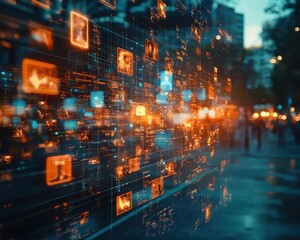 Fototapeta premium A glowing video thumbnail displaying comments from new connections, captured in a sunny studio