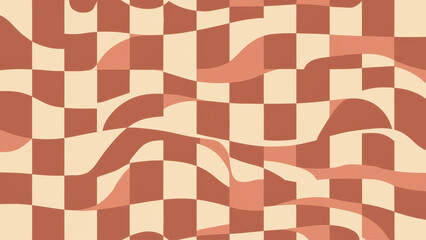 Abstract background featuring flowing wave patterns in warm reddish and light beige tones, creating a harmonious and modern visual effect.