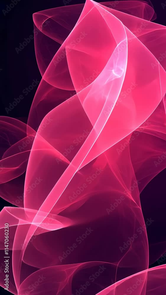 Poster colorful pink abstract design showcasing fluid forms and smooth curves in sophisticated layers again