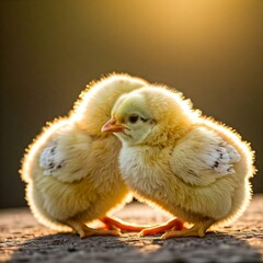 Obraz premium baby chicken on a farm